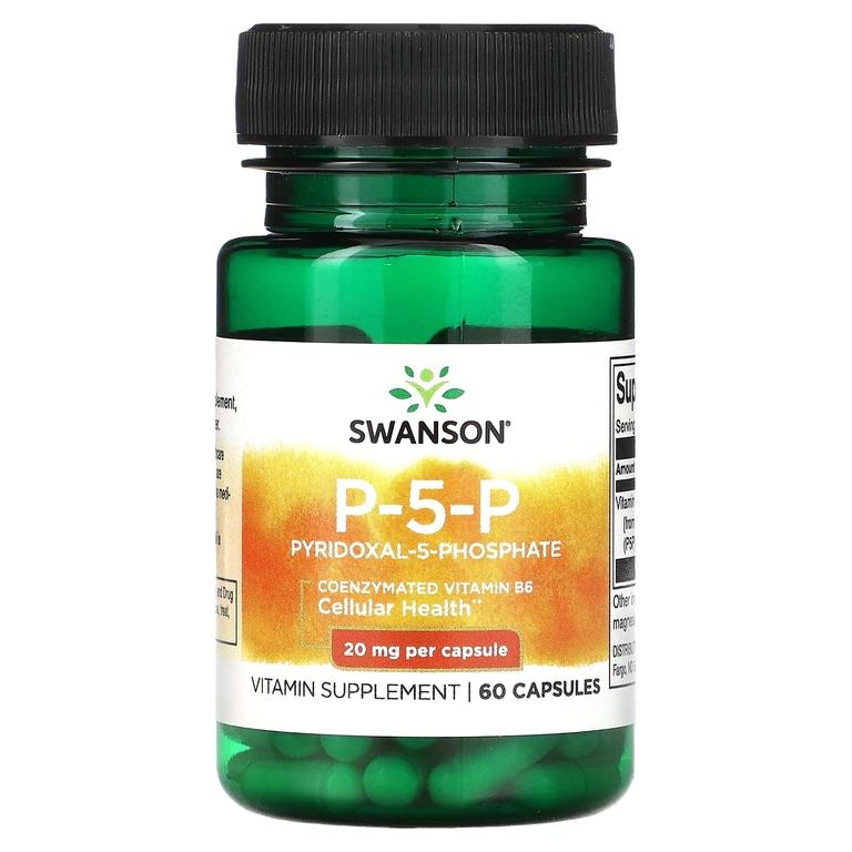 Swanson, П-5-П пиридоксаль-5-фосфат, 20 мг, 60 капсул