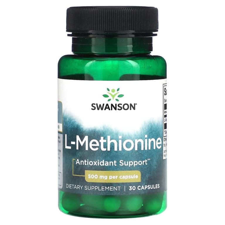 Swanson, L-метионин, 500 мг, 30 капсул