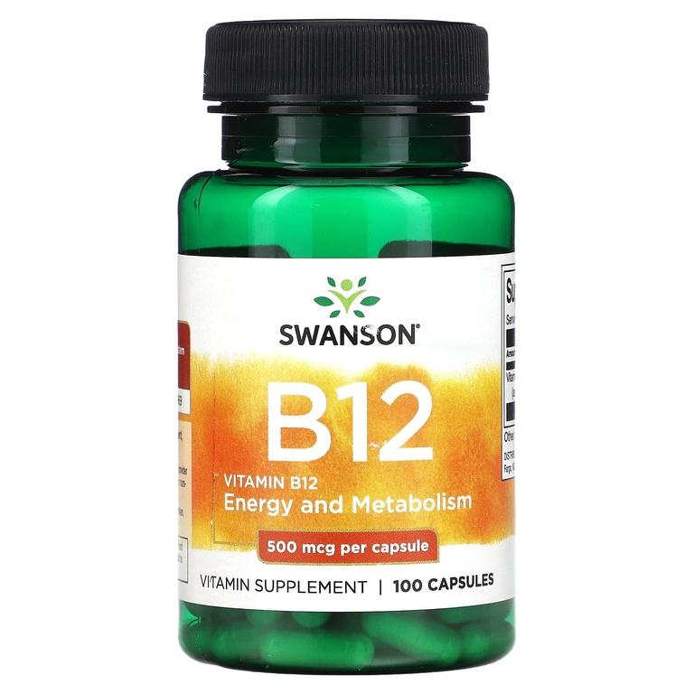 Swanson, Витамин B12, 500 мг, 100 капсул