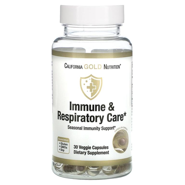 California Gold Nutrition, Укрепление иммунитета и дыхательной системы, 30 растительных капсул