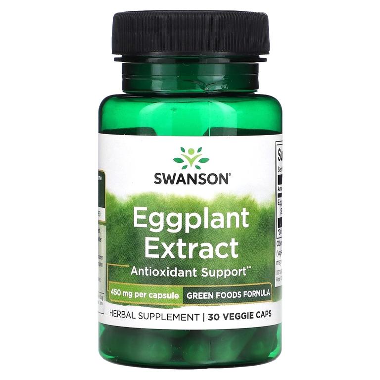 Swanson, Экстракт баклажанов, 450 мг, 30 вегетарианских капсул