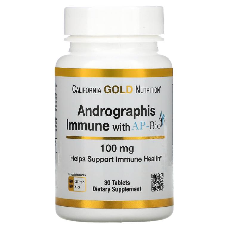 California Gold Nutrition, AP-BIO, средство для укрепления иммунитета с экстрактом андрографиса, 100 мг, 30 таблеток