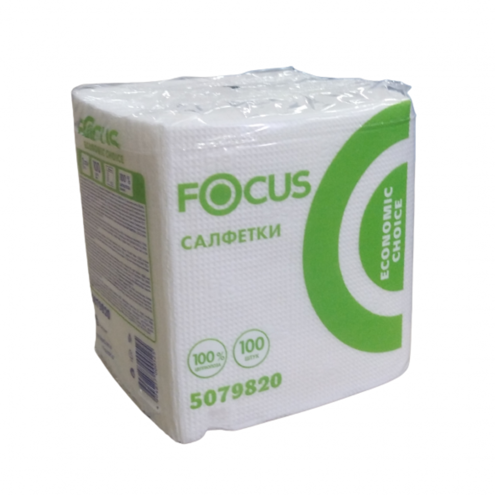 Бумажные салфетки Focus 24х24 см, 1 слой, 100 шт.