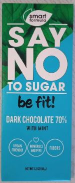 Горький шоколад без сахара с сушеными с экстрактом мяты