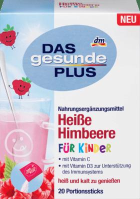 Mivolis Heisse Himbeere fur Kinder Portionssticks Горячий напиток с малиной и витаминами С + D3 для детей от 7-ми лет, пакетики, 20 шт., 100 г