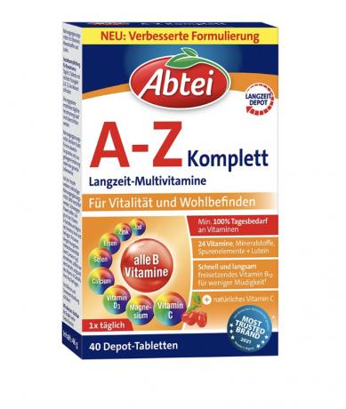 Abtei A-Z Complete 40st Мультивитамины От А до Z Komplette в таблетках, на 100% покрывают суточную потребность, 40 шт