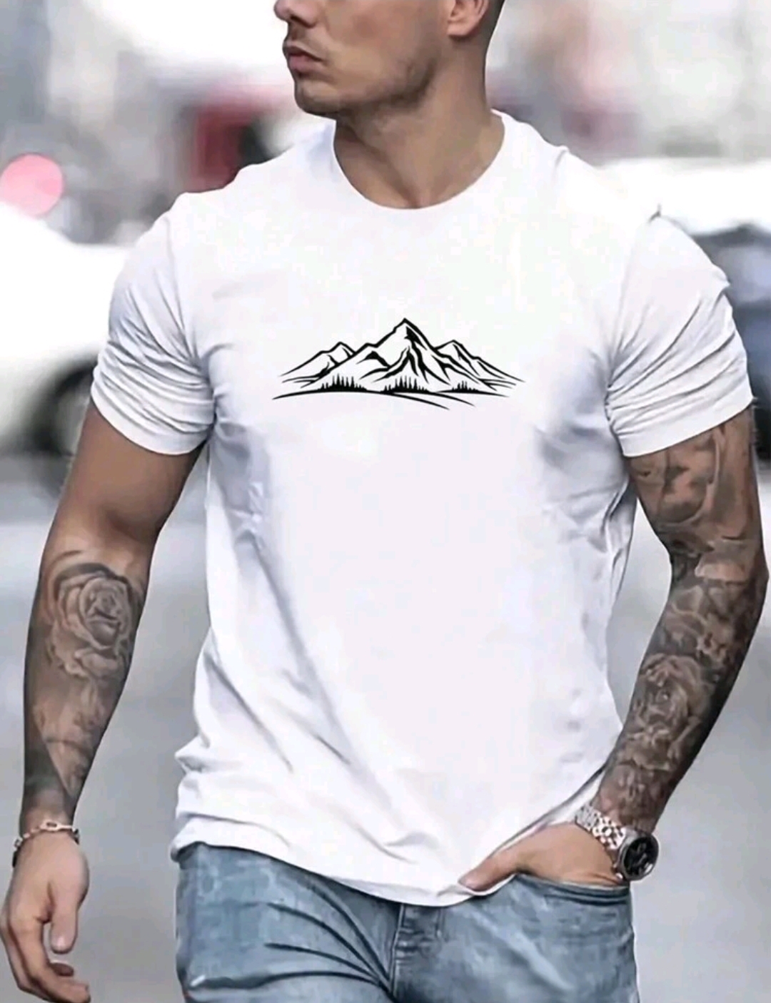 Men's Mountain Printed Short Sleeve T-Shirt